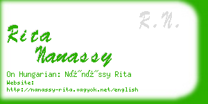 rita nanassy business card